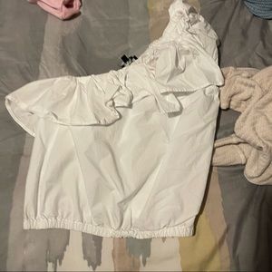 DKNY 1 sleeve white top